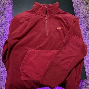 Nike Men's Burgundy Zip-Up Sweater